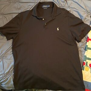 Ralph Lauren Black Polo Shirt with White Pony Logo